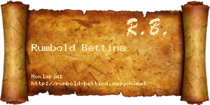 Rumbold Bettina névjegykártya